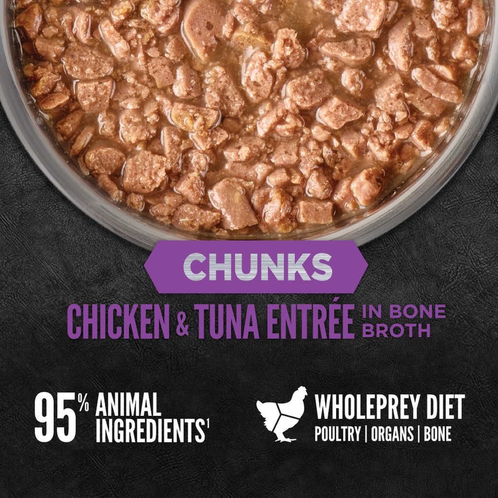 Orijen Chunks and Shreds Kitten Chicken & Tuna Wet Food 85g X 24