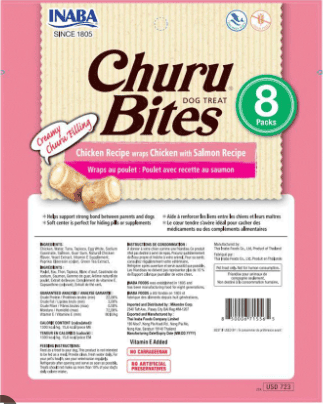 Inaba Churu Chicken and Salmon Bites 8Pk 96g