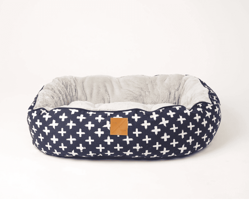 Mog & Bone 4 Seasons Rev Dog Bed Small - Navy Cross