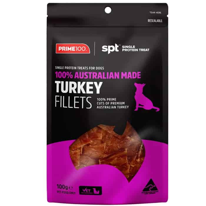 Prime 100 SPT Turkey Fillets Dog Treats 100g