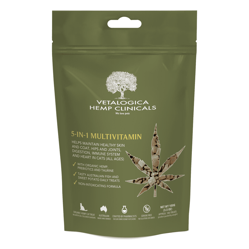 Vetalogica Hemp Clinicals 5IN1 Multivitamin Cat Treats 100G