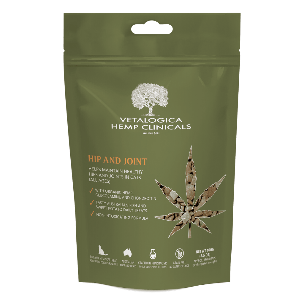 Vetalogica Hemp Clinicals Hip and Joint Cat Treats 100G