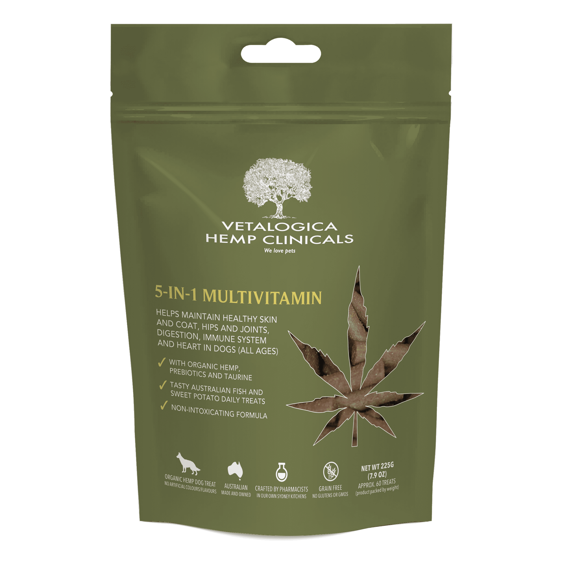 Vetalogica Hemp Clinicals 5IN1 Multivitamin Dog Treats 225g