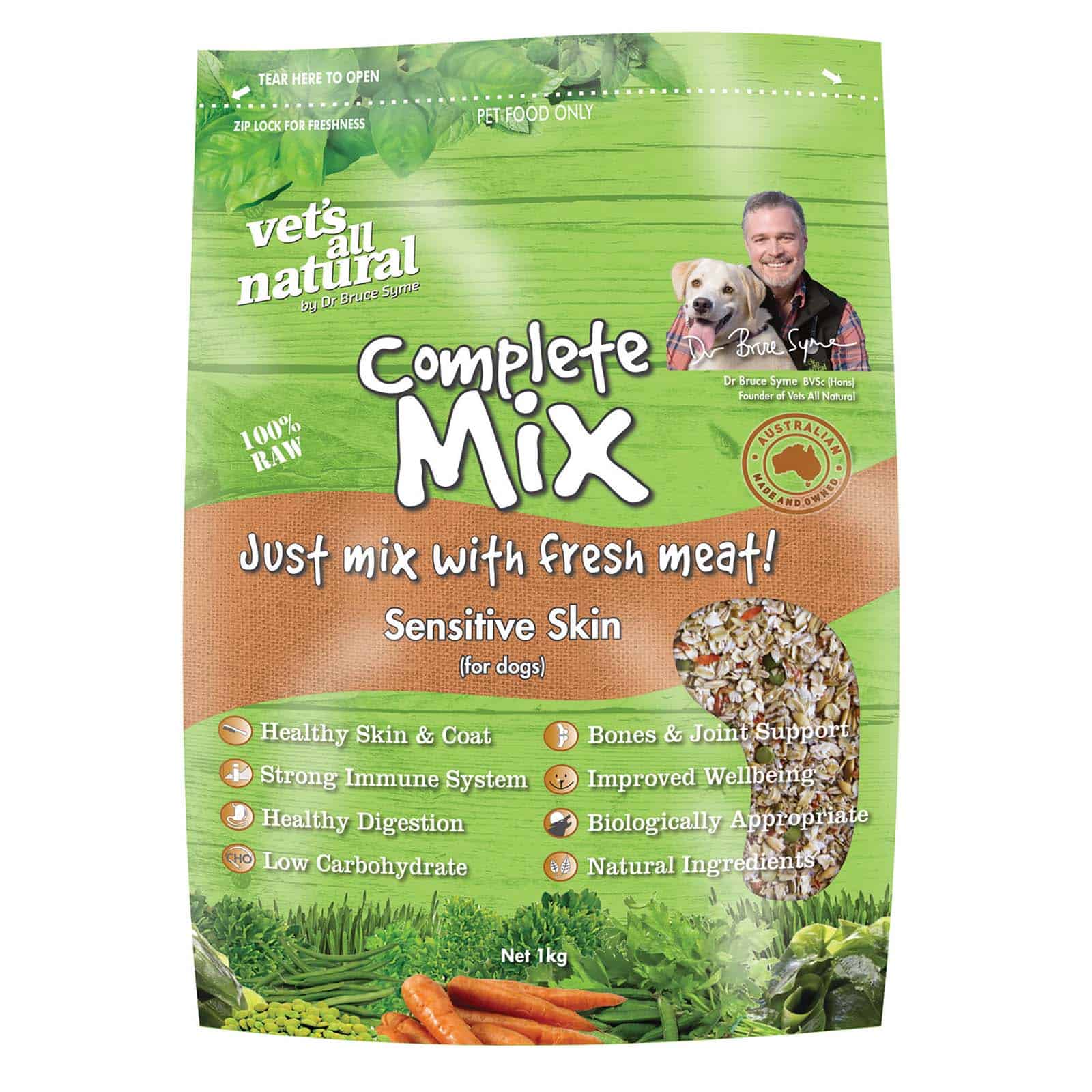 Vets All Natural Complete Mix Sensitive Skin Dog Food