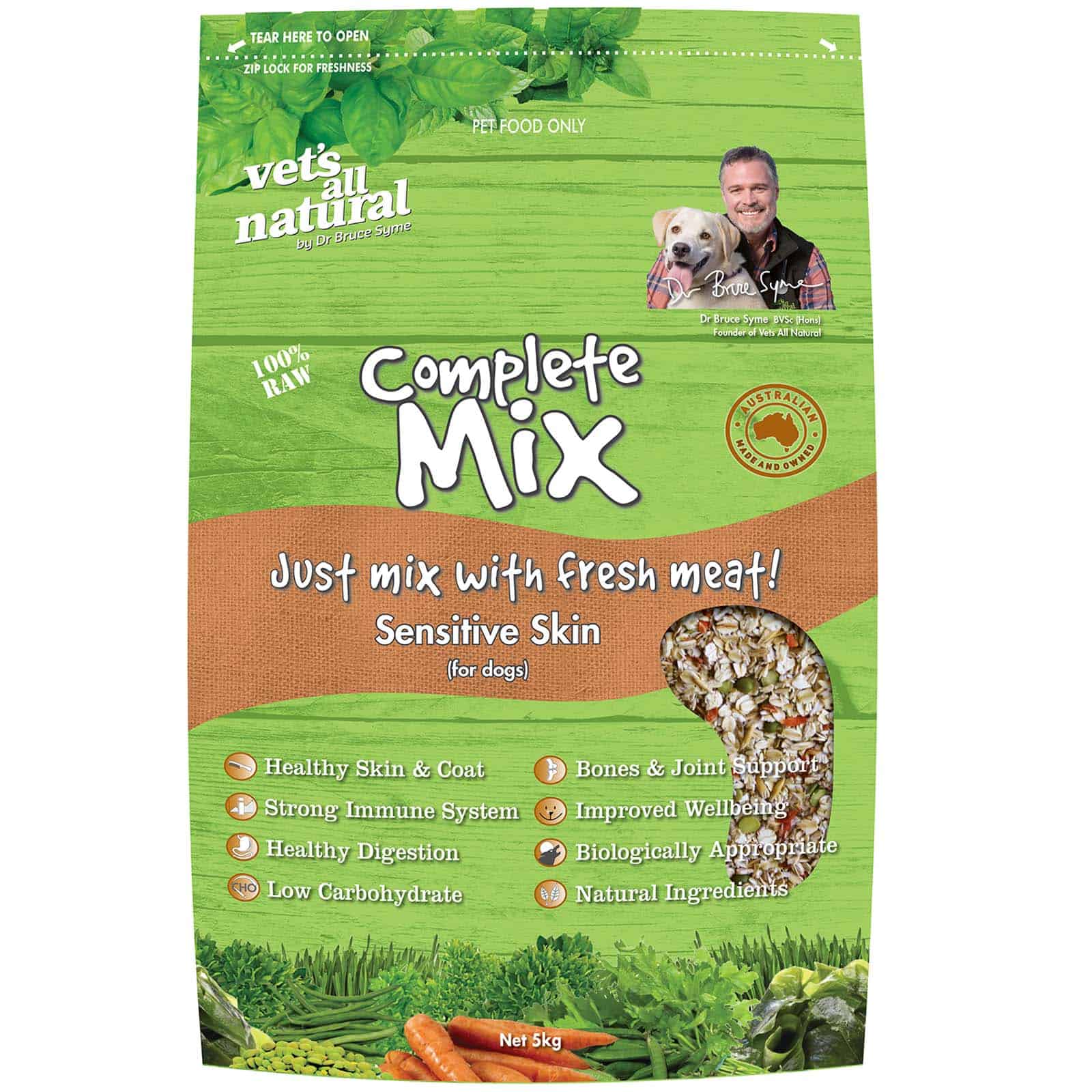 Vets All Natural Complete Mix Sensitive Skin Dog Food