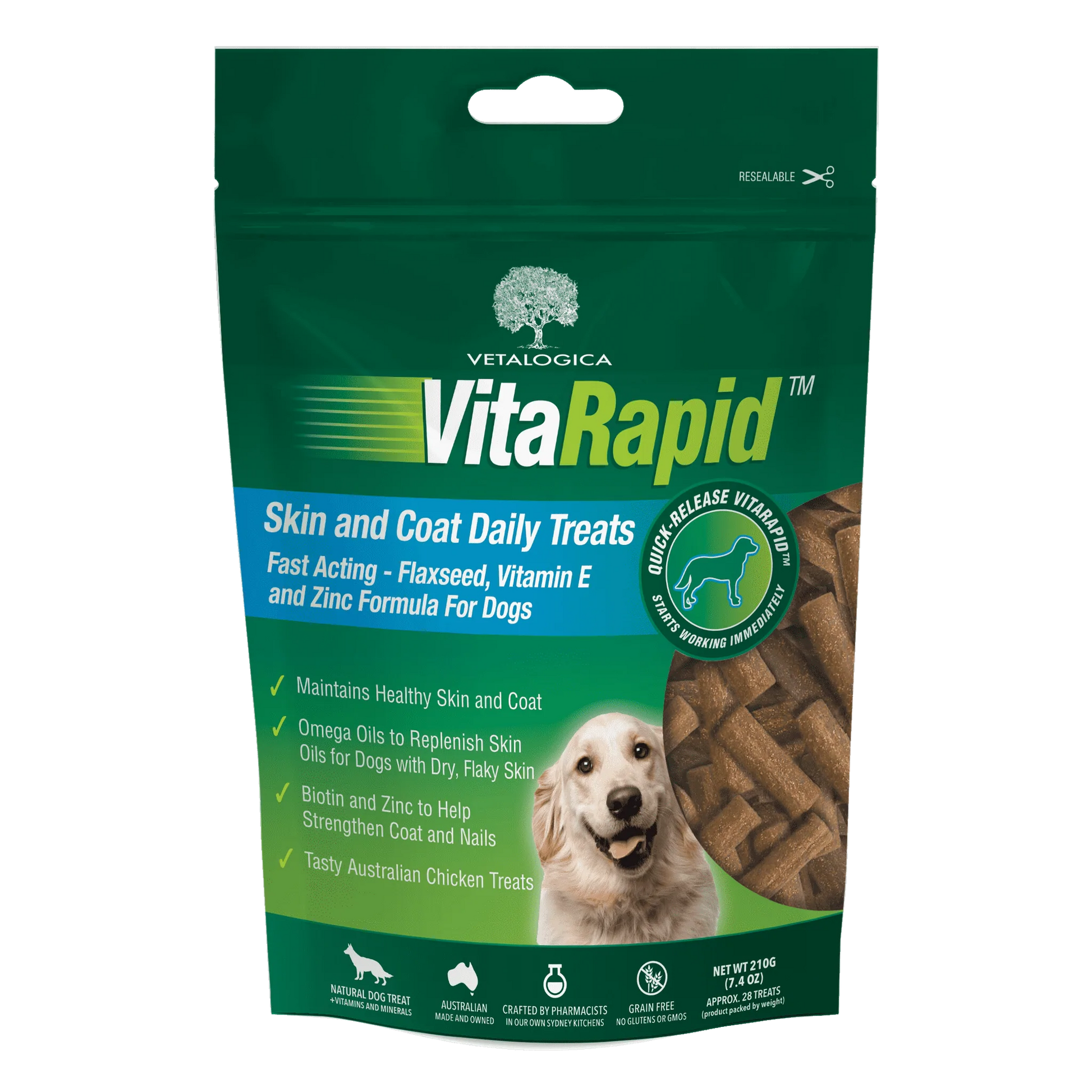 VitaRapid Skin & Coat Daily Treats For Dogs 210g