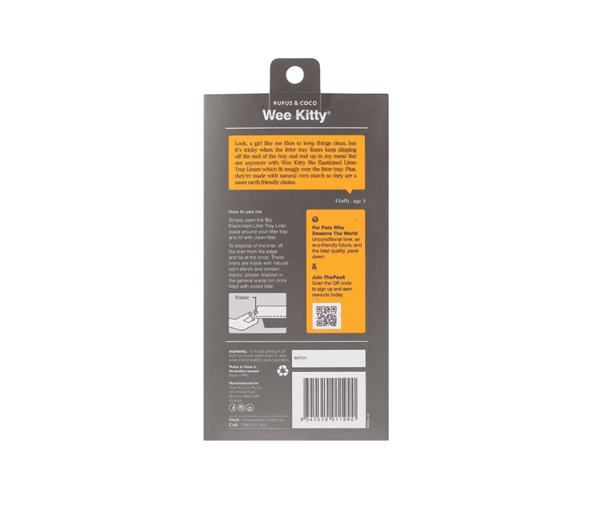 Wee Kitty Bio Elasticised Litter Tray Liners