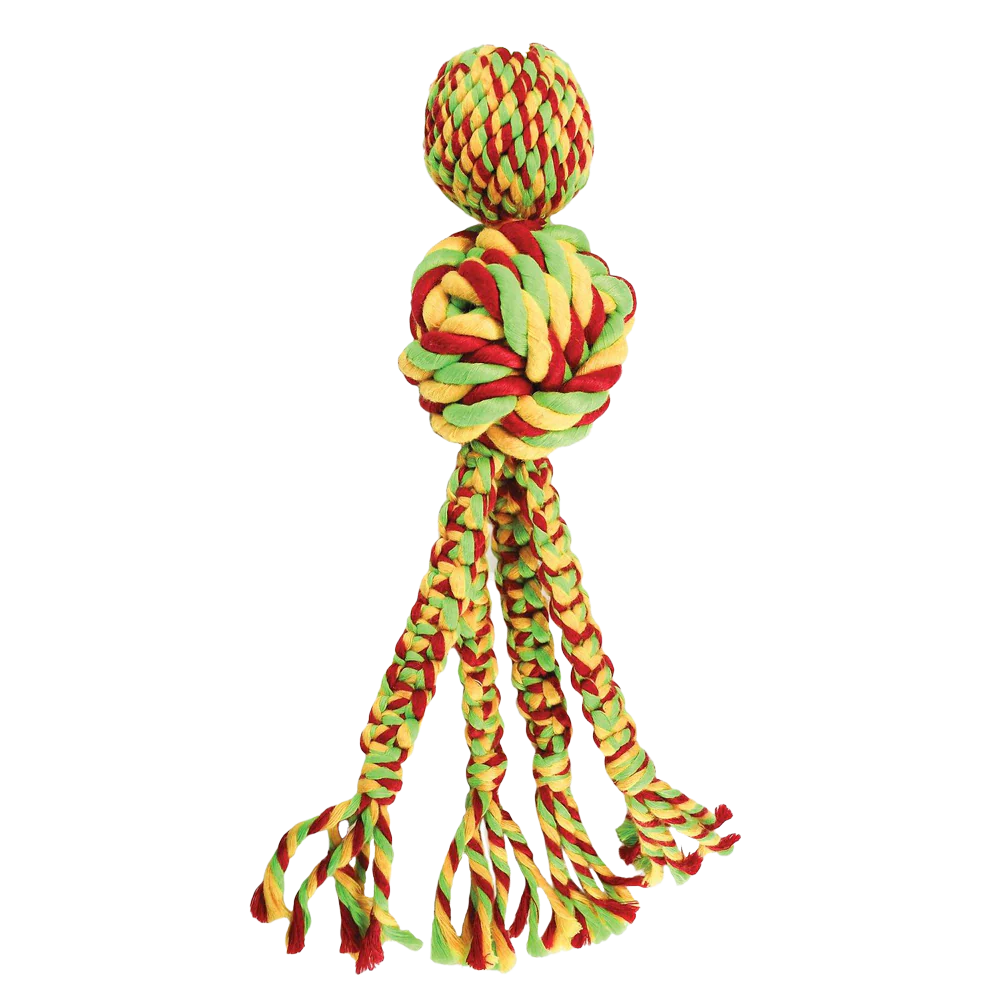 Kong Wubba Weaves with Rope Dog Toys - Assorted Colour