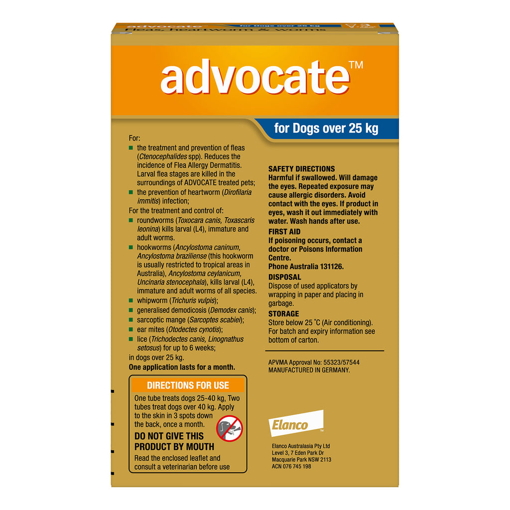 Advocate For Extra Large Dogs Fleas, Heartworm & Worm (Blue)