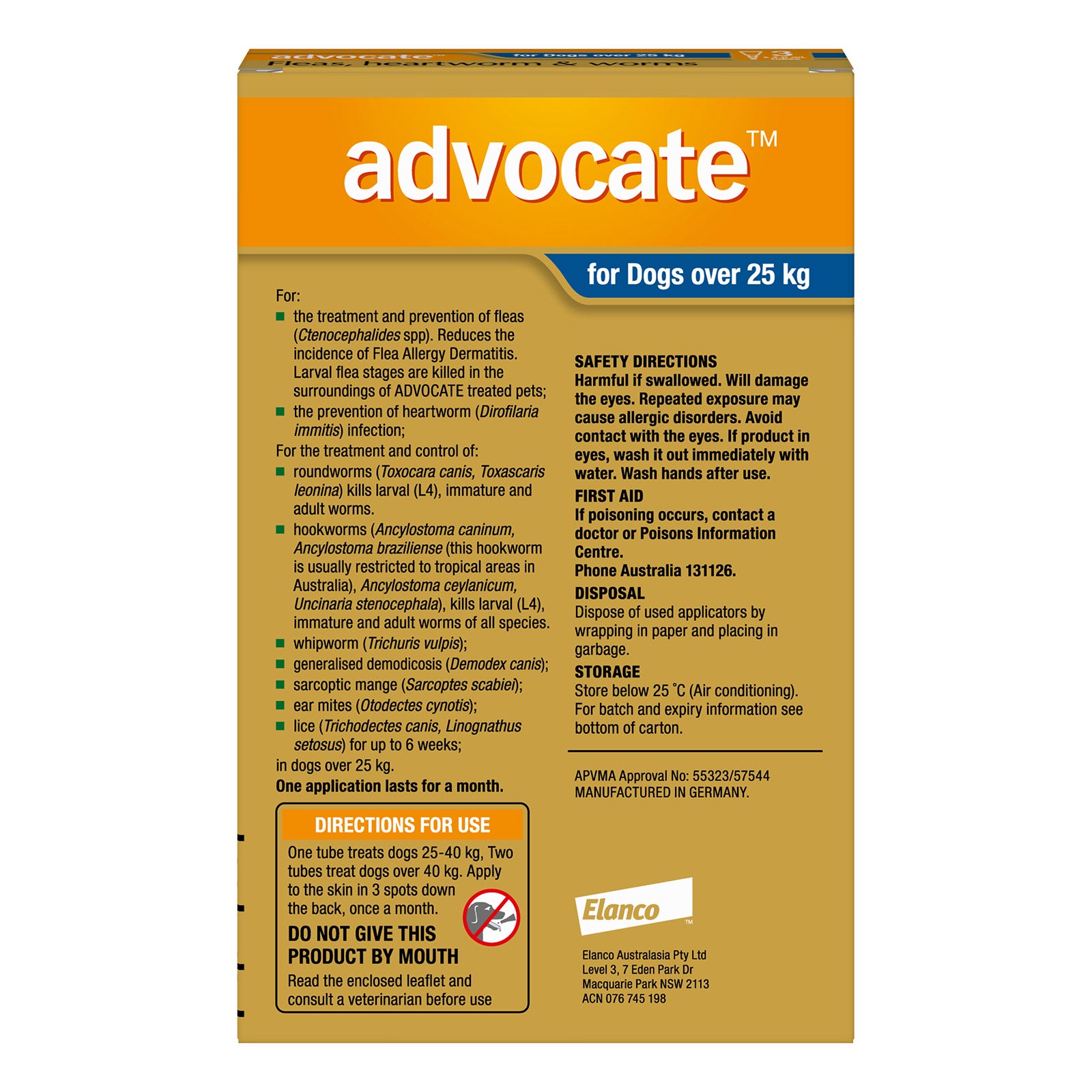 Advocate For Extra Large Dogs Fleas, Heartworm & Worm (Blue)