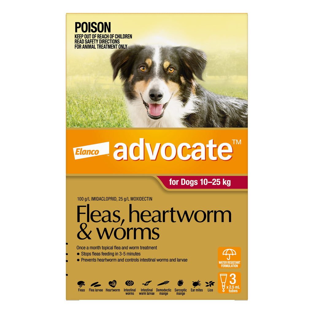 Advocate For Large Dogs Fleas, Heartworm & Worm (Red)