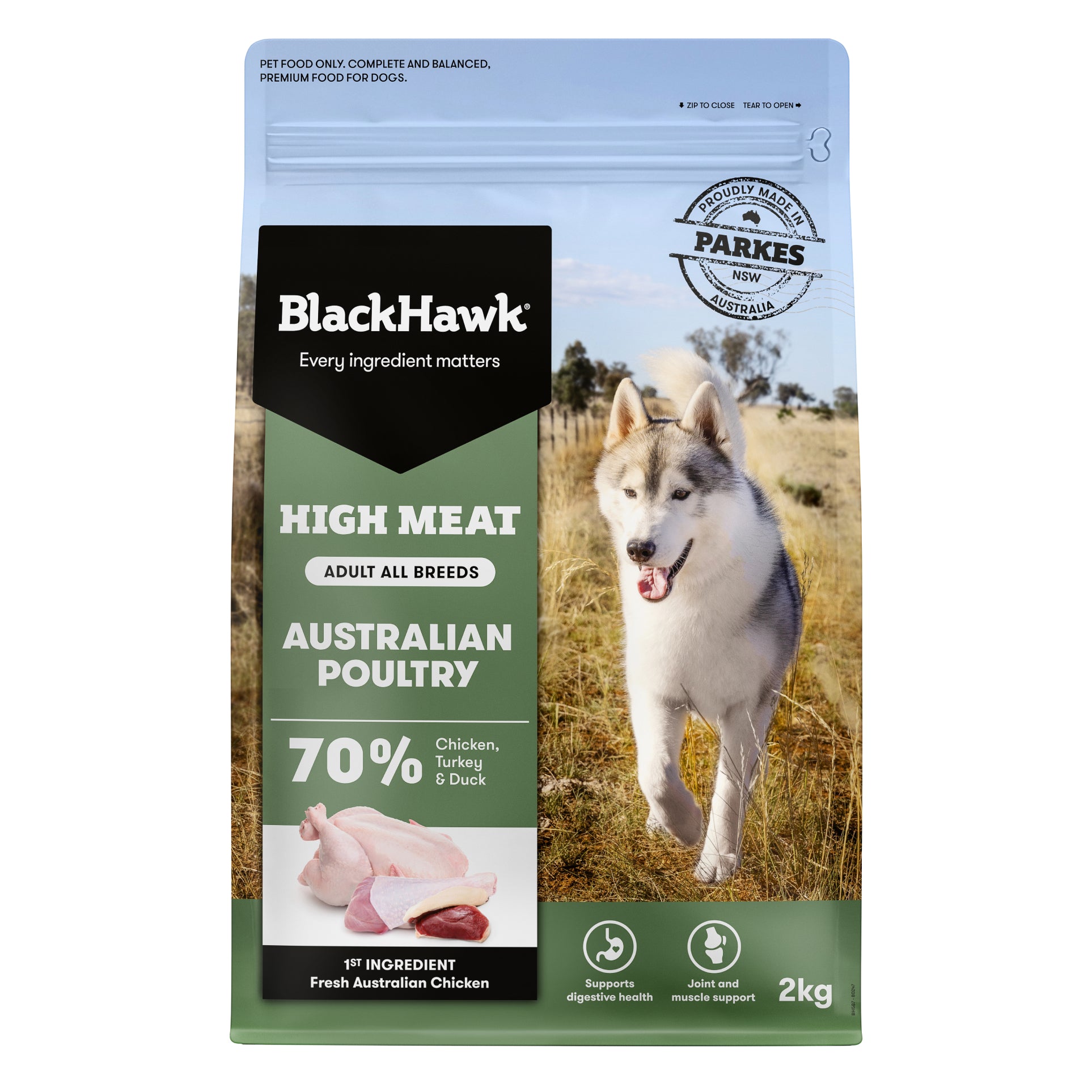 Black Hawk High Meat Adult Dog Food Australian Poultry Recipe