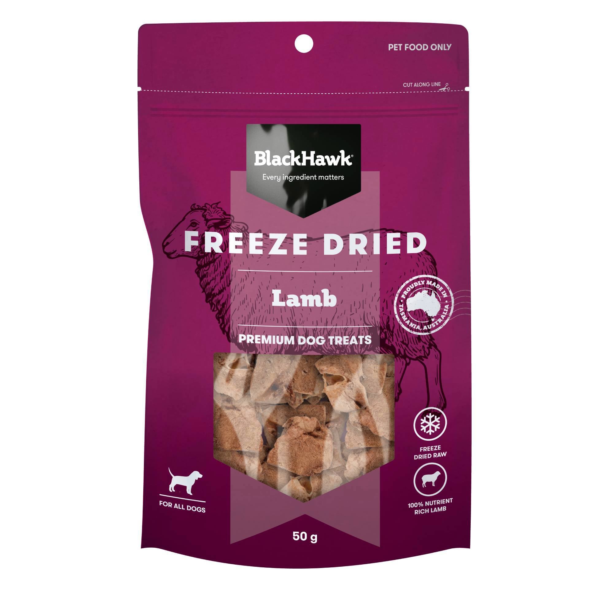 Black Hawk Freeze Dried Lamb 50G