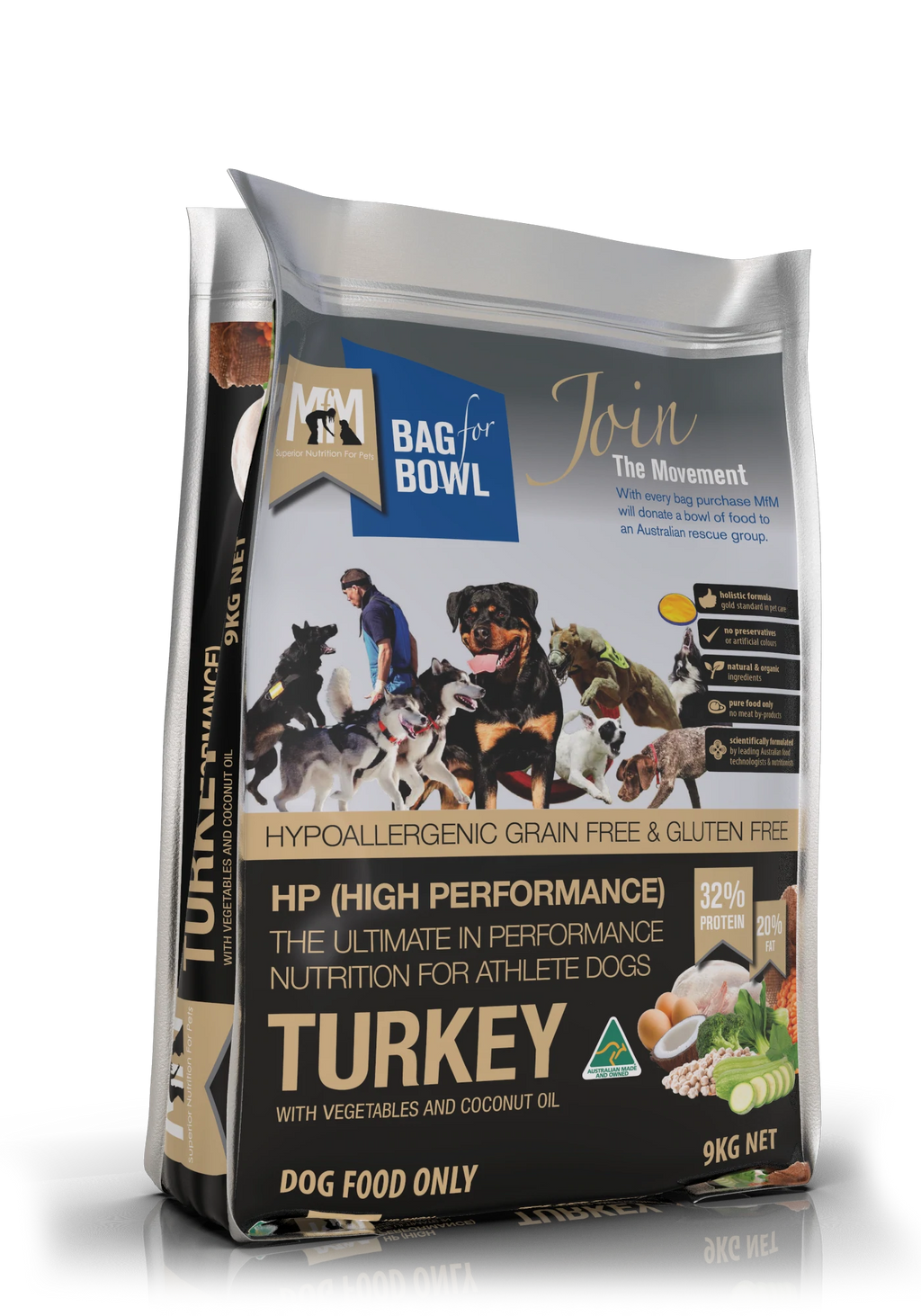 Meals For Mutts Dog Grain & Gluten Free High Performance Turkey Dry Food