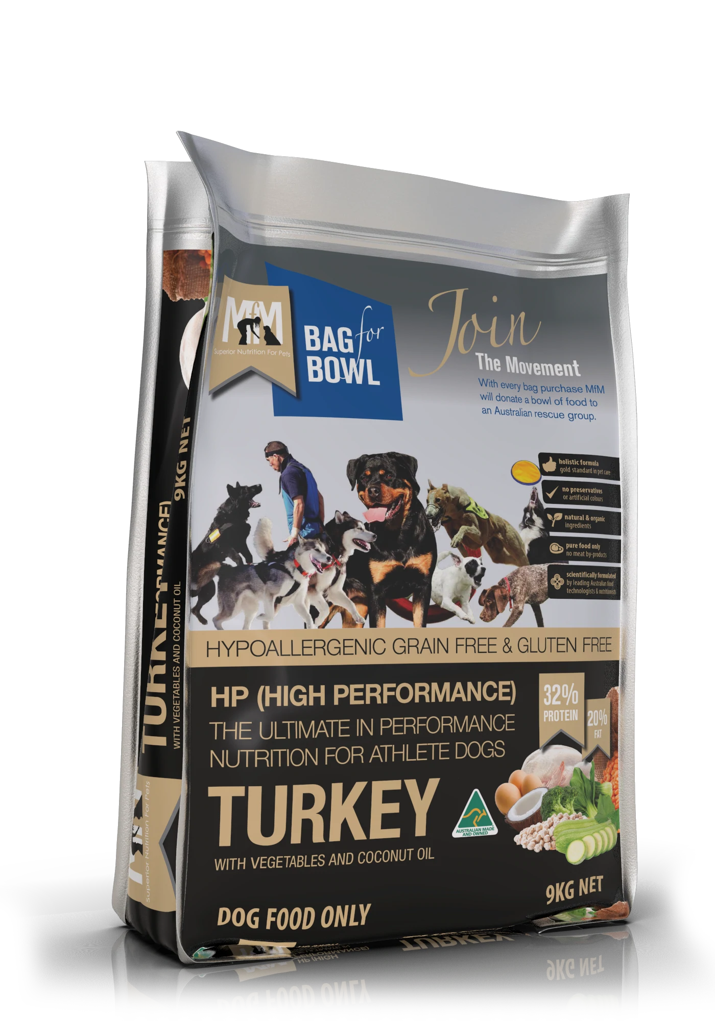 Meals For Mutts Dog Grain & Gluten Free High Performance Turkey Dry Food
