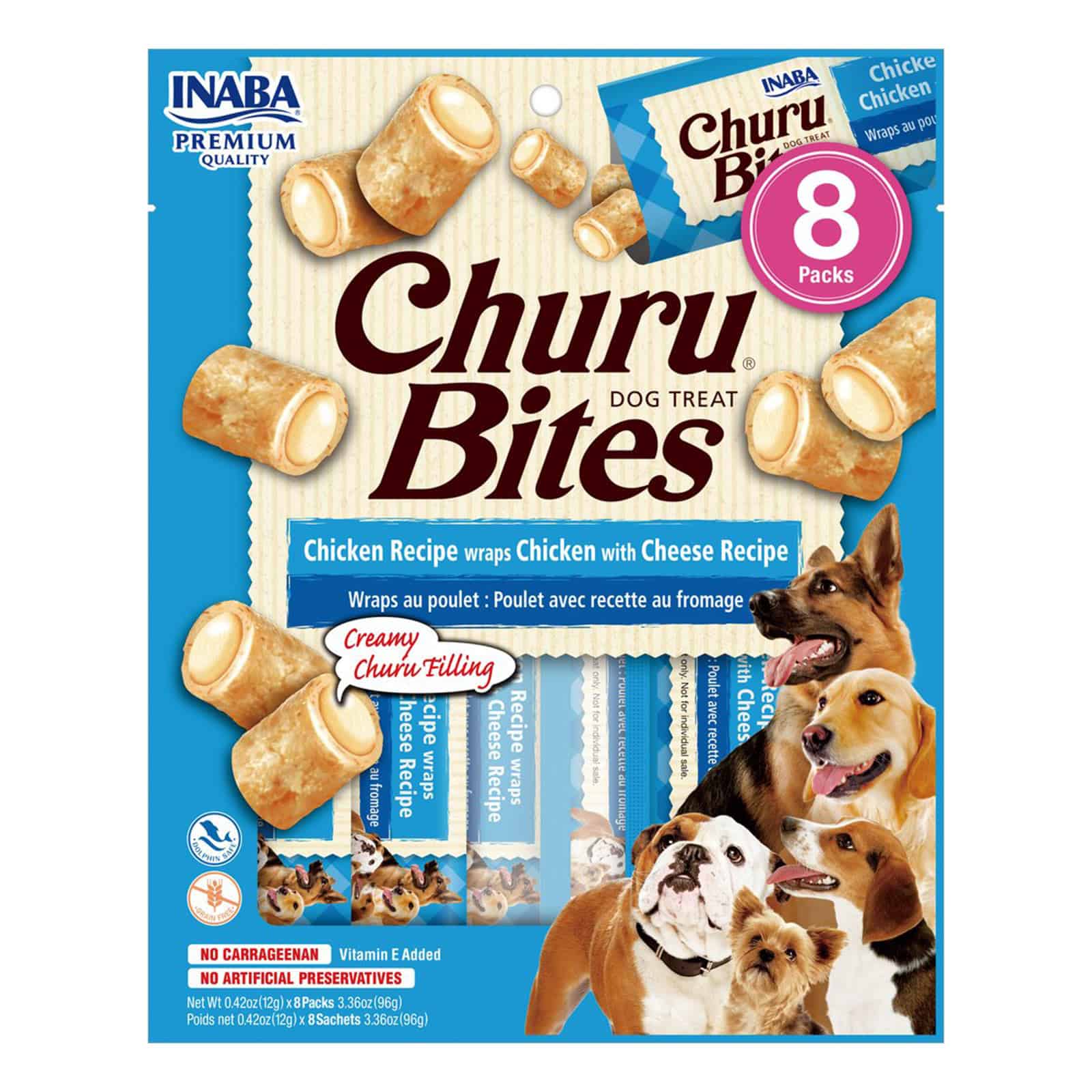 Inaba Churu Chicken and Cheese Bites 8 Pack 96g