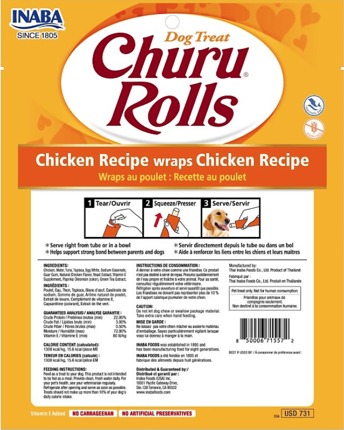 Inaba Churu Chicken Wraps 96g