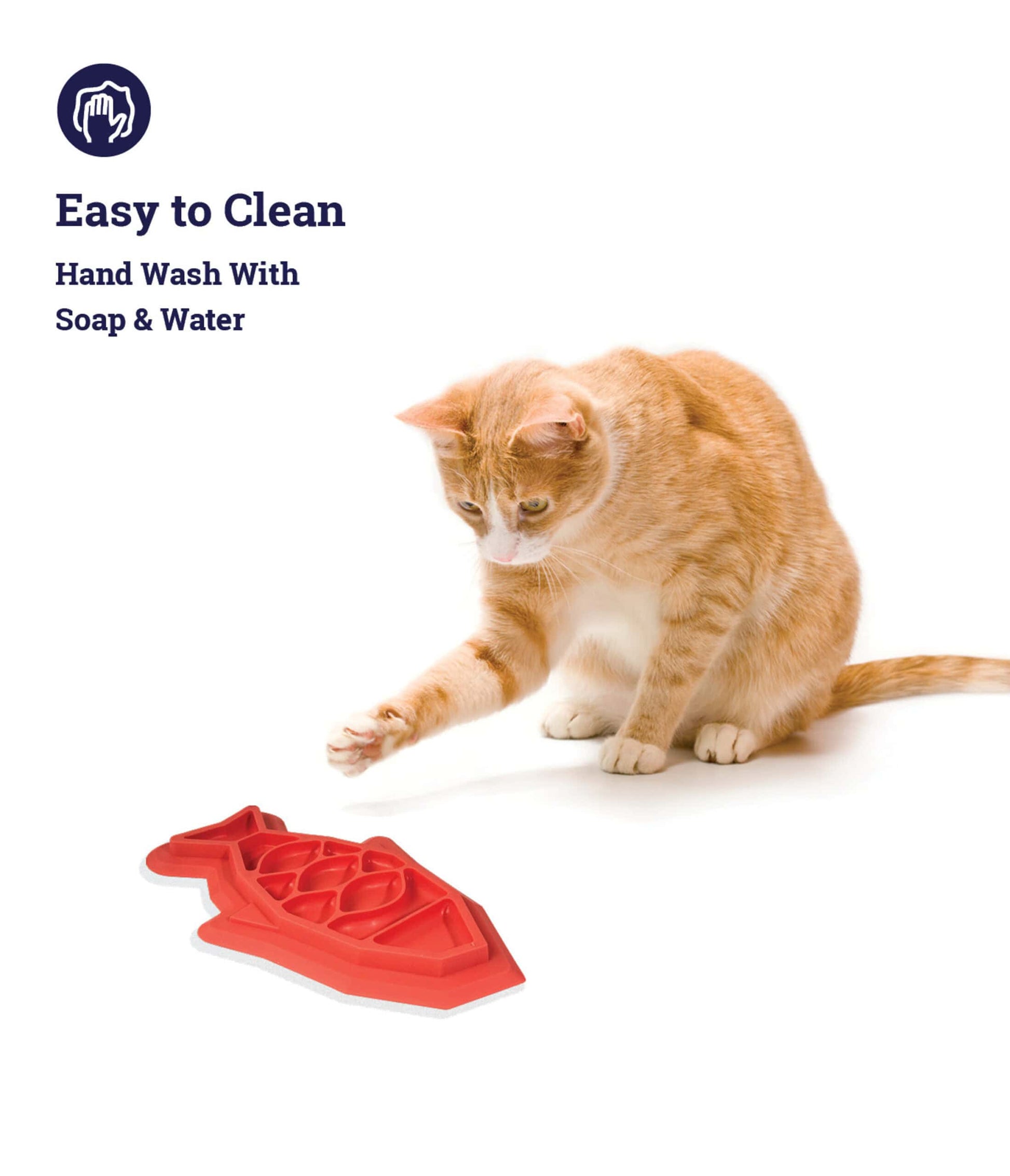 Outward Hound Cat Fishie Fun Feed Mat Cat Slow Feeder - Pink