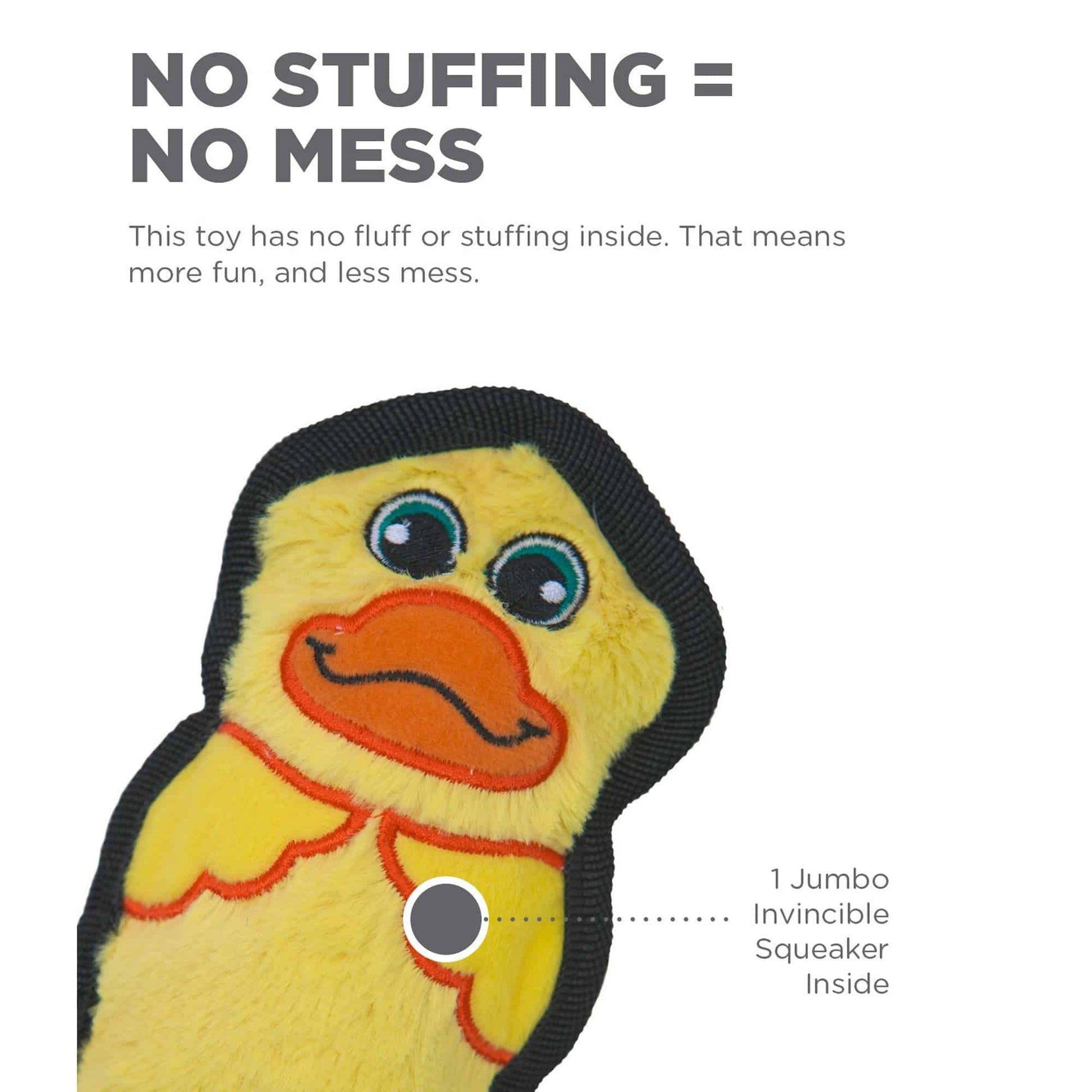 Outward Hound Dog Invincibles Mini Duck Dog Toy - Yellow