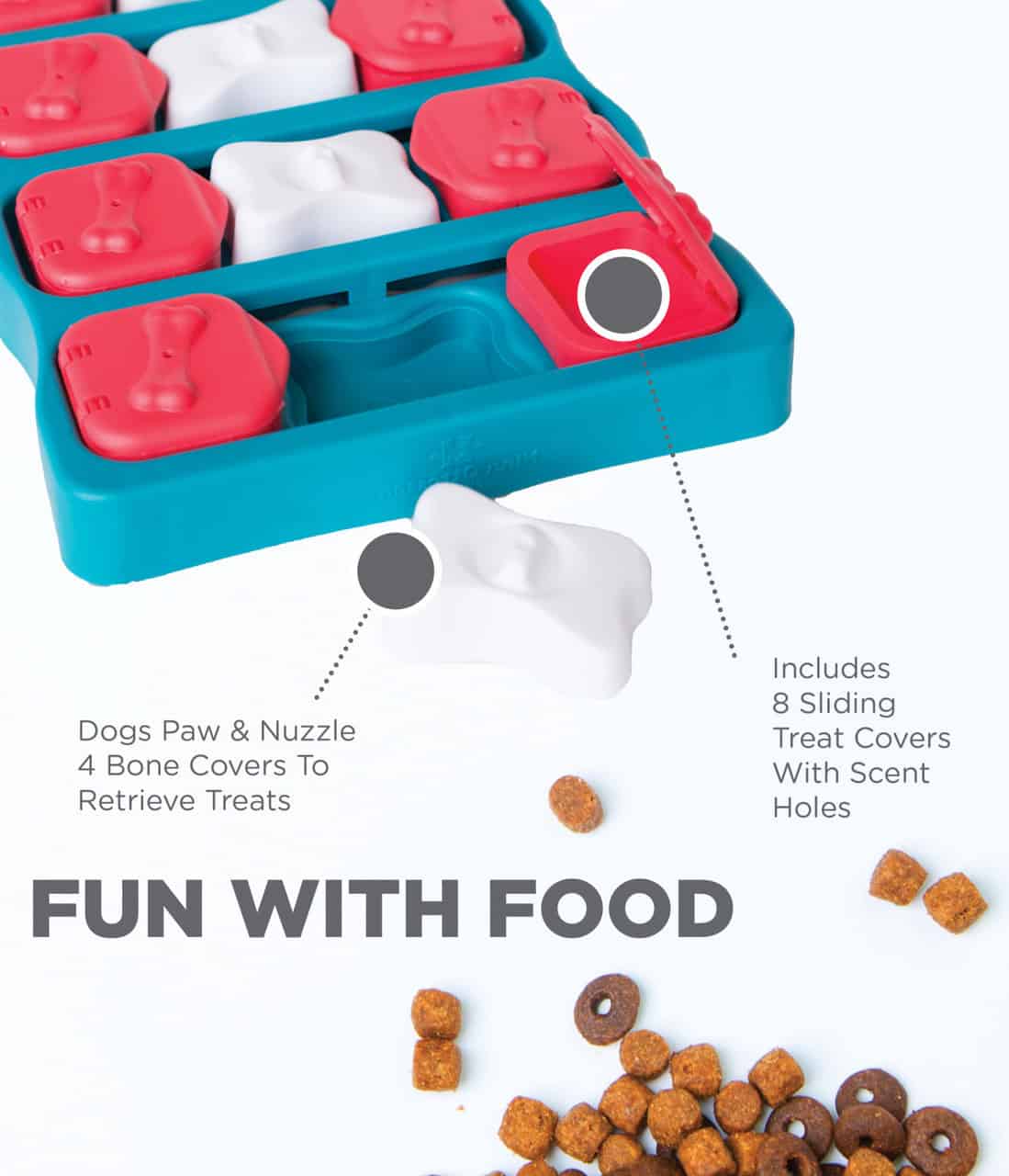 Nina Ottosson Dog Brick Interactive Treat Puzzle Dog Toy - Blue