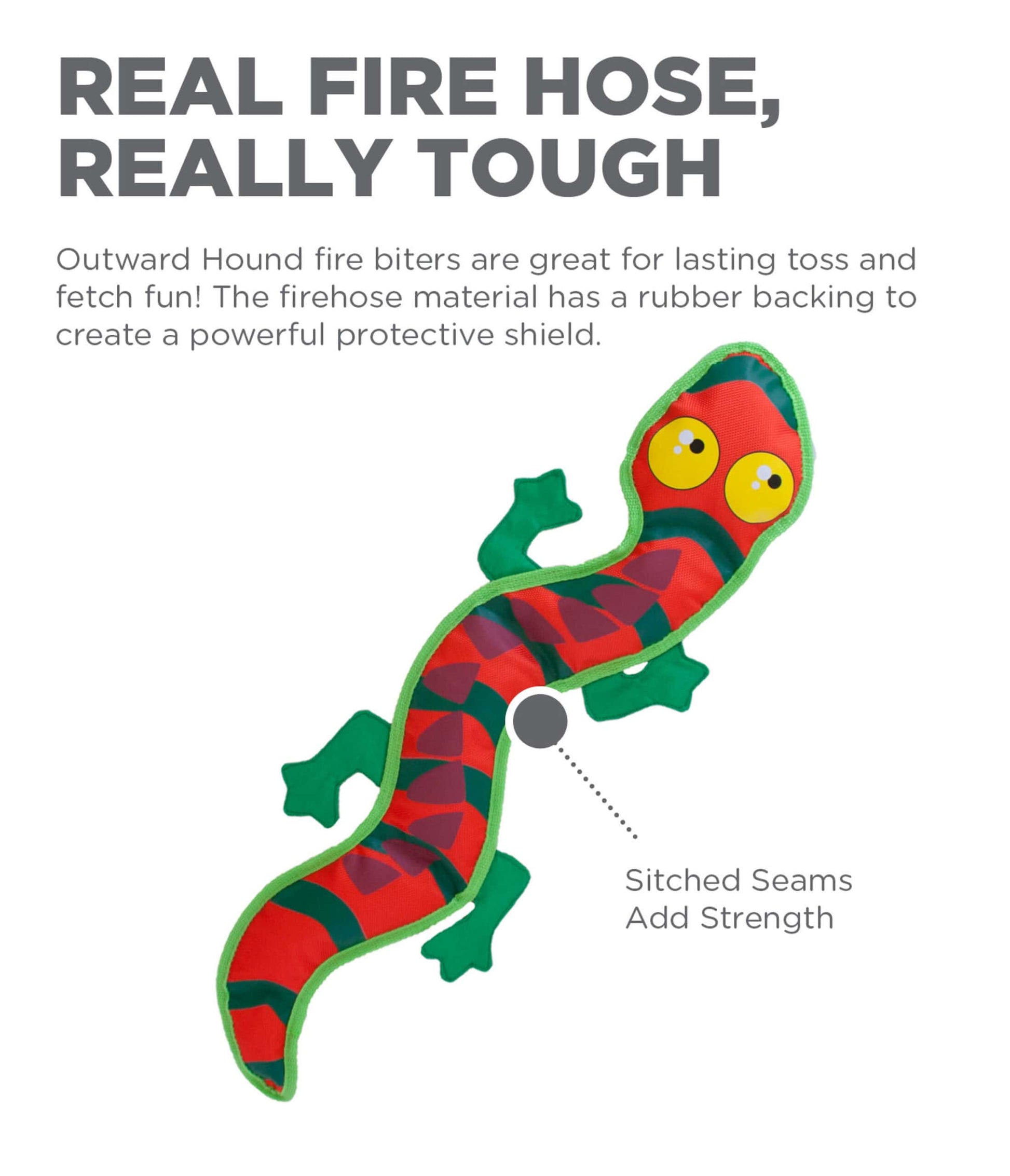 Outward Hound Dog Fire Biterz Exotic Lizard Large Dog Toy - Orange