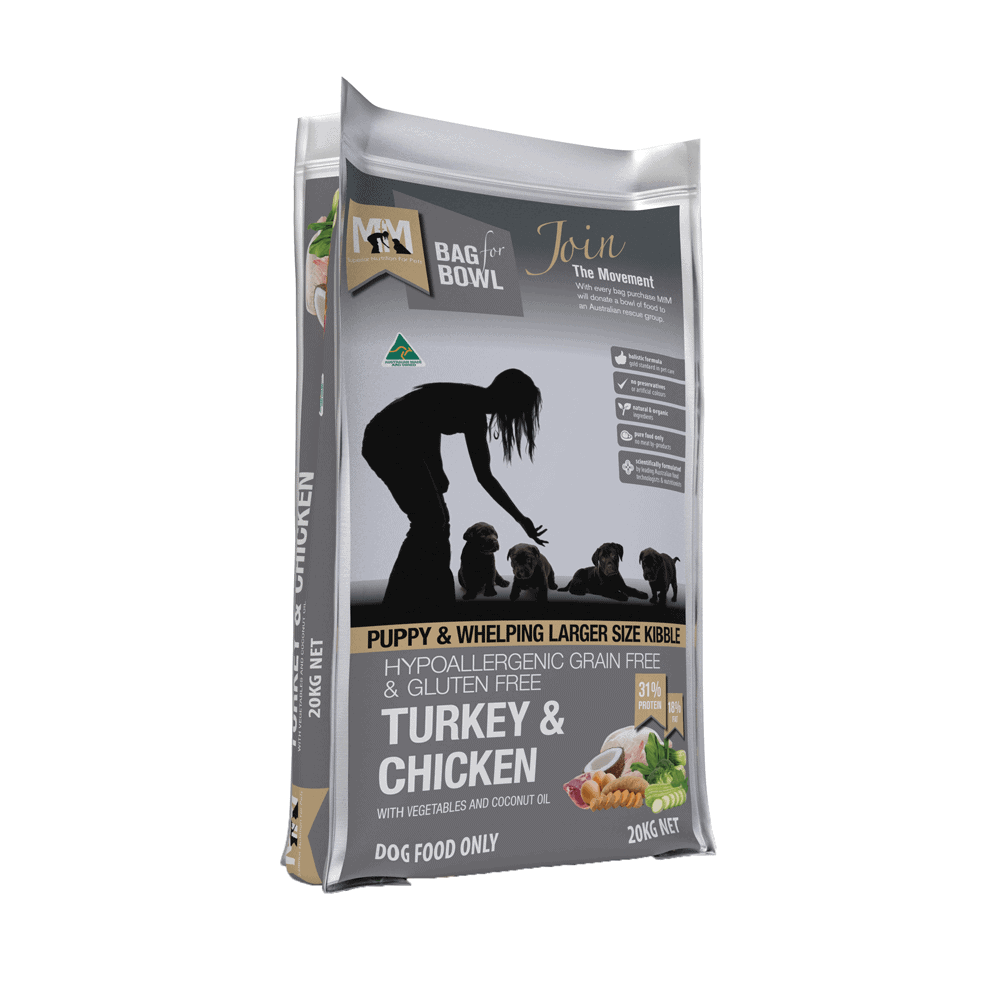 Meals For Mutts Large Kibble Turkey & Chicken Grain & Gluten Free Dry Food for Puppies