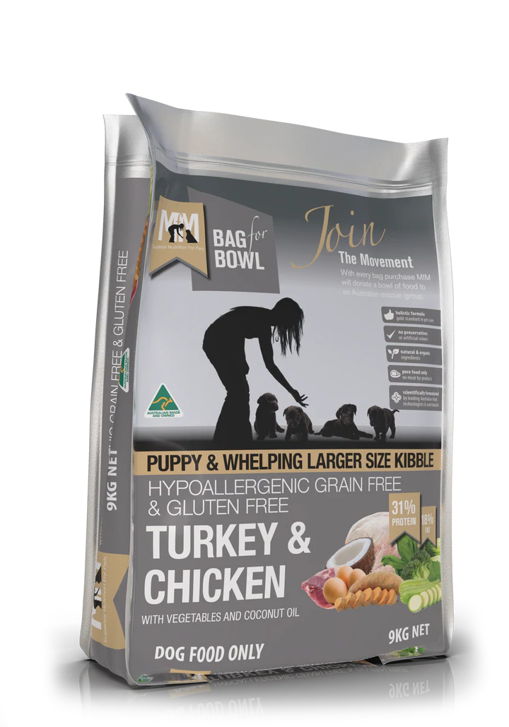 Meals For Mutts Large Kibble Turkey & Chicken Grain & Gluten Free Dry Food for Puppies