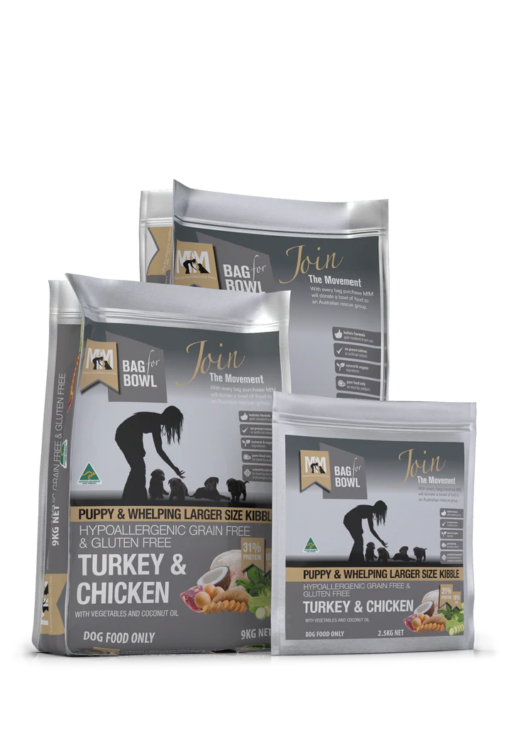 Meals For Mutts Large Kibble Turkey & Chicken Grain & Gluten Free Dry Food for Puppies