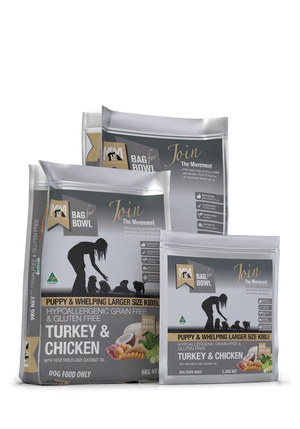 Meals For Mutts Large Kibble Turkey & Chicken Grain & Gluten Free Dry Food for Puppies