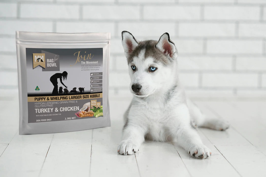 Meals For Mutts Large Kibble Turkey & Chicken Grain & Gluten Free Dry Food for Puppies