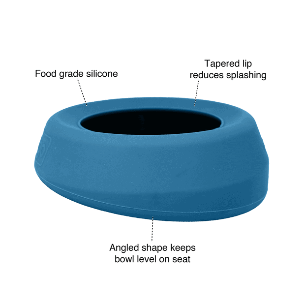 Kurgo Wander Splash Free Bowl - Blue
