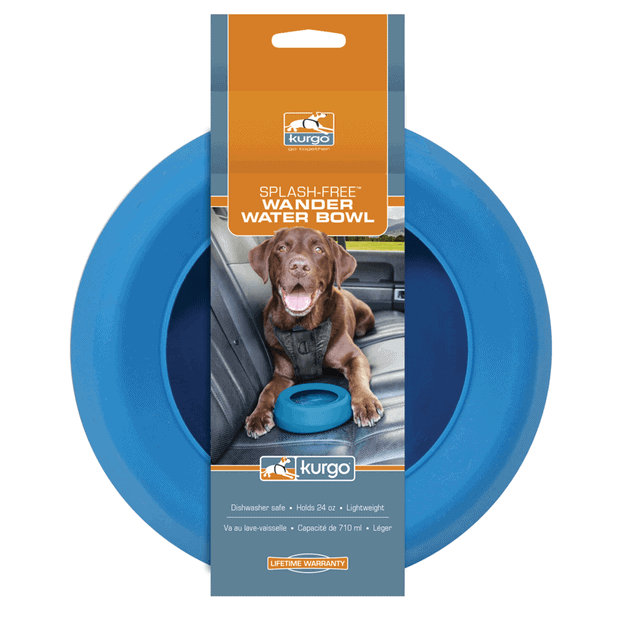 Kurgo Wander Splash Free Bowl - Blue