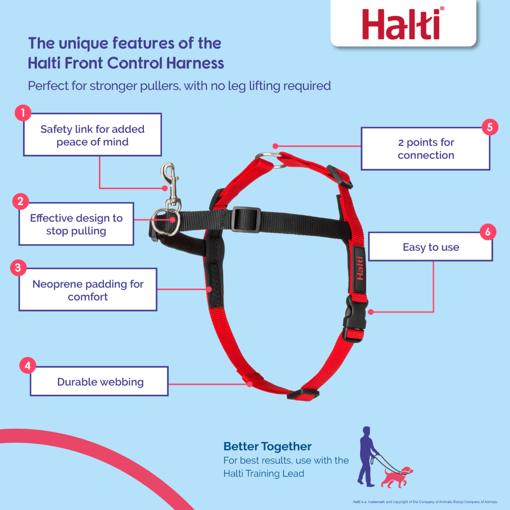 Halti Front Control Harness Black/Red