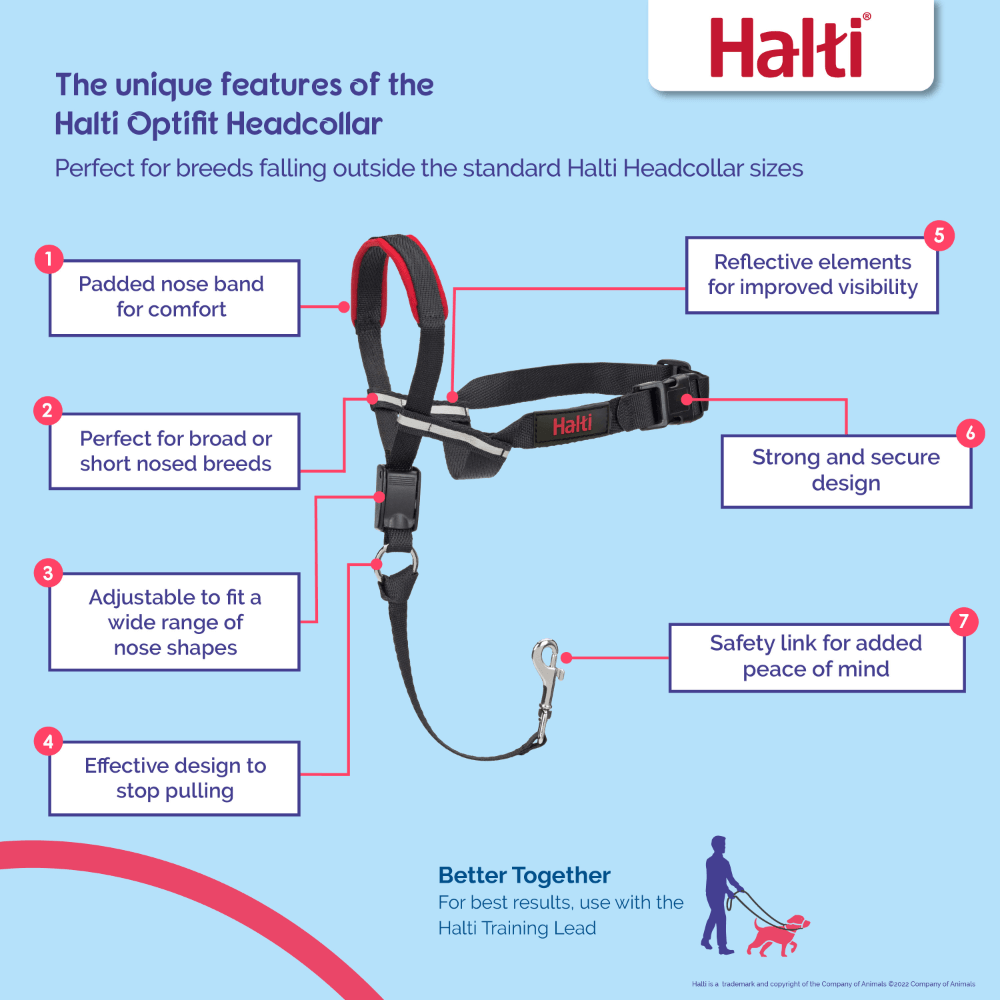 Halti Optifit Dog HeadCollar Black / Red