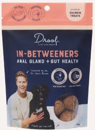 Drool In-Betweeners Gland and Gut Salmon Treats for Dogs 110g