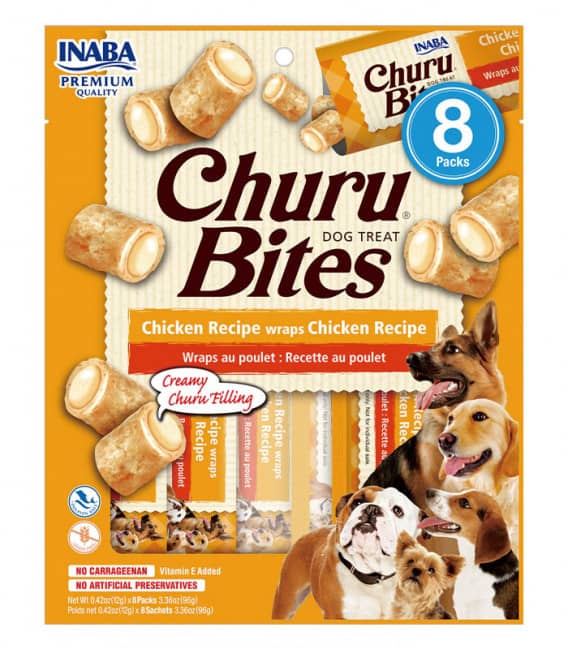 Inaba Chicken Recipe Churu Bites for Dogs 8 Pack 96g