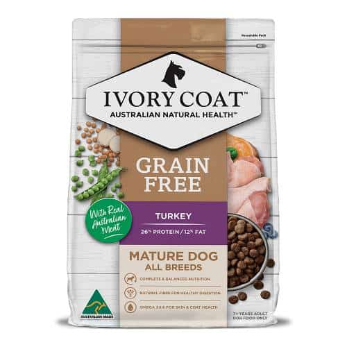Ivory Coat Grain Free Mature Dog All Breeds Turkey