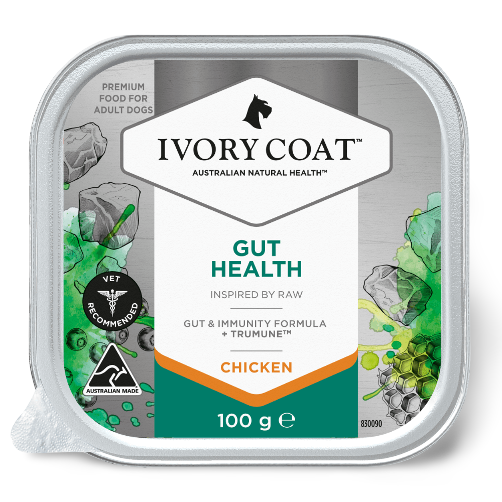Ivory Coat Inspired by Raw Gut Health Wet Dog Food 100g 9 Pack