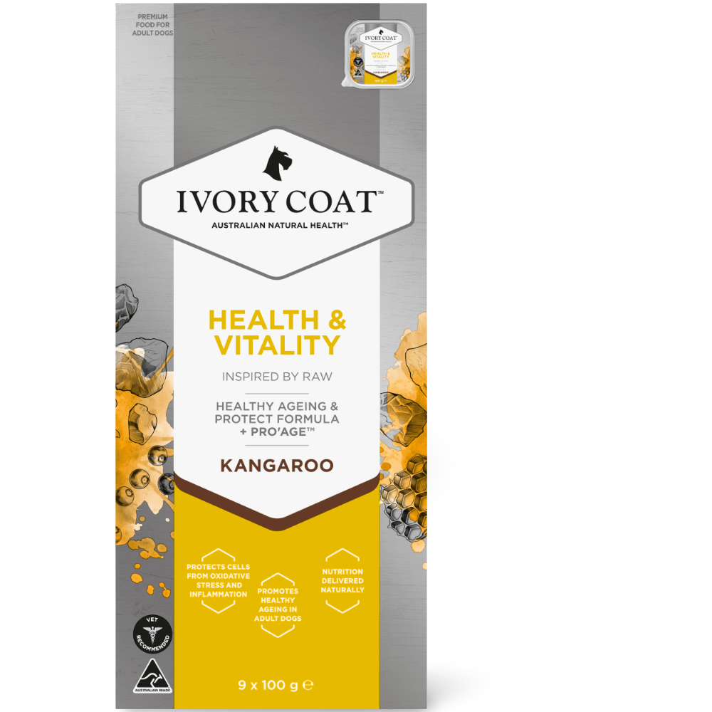 Ivory Coat Inspired by Raw Health and Vitality Wet Dog Food 100g 9 Pack