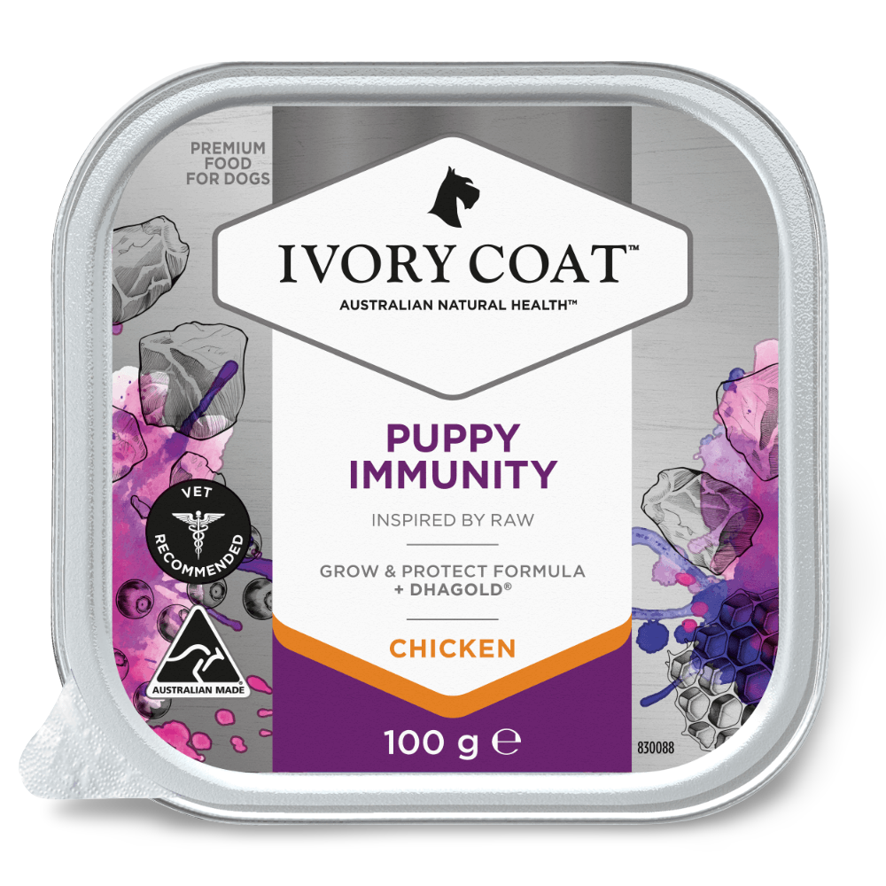 Ivory Coat Inspired by Raw Immunity Wet Puppy Food 100g 9 Pack