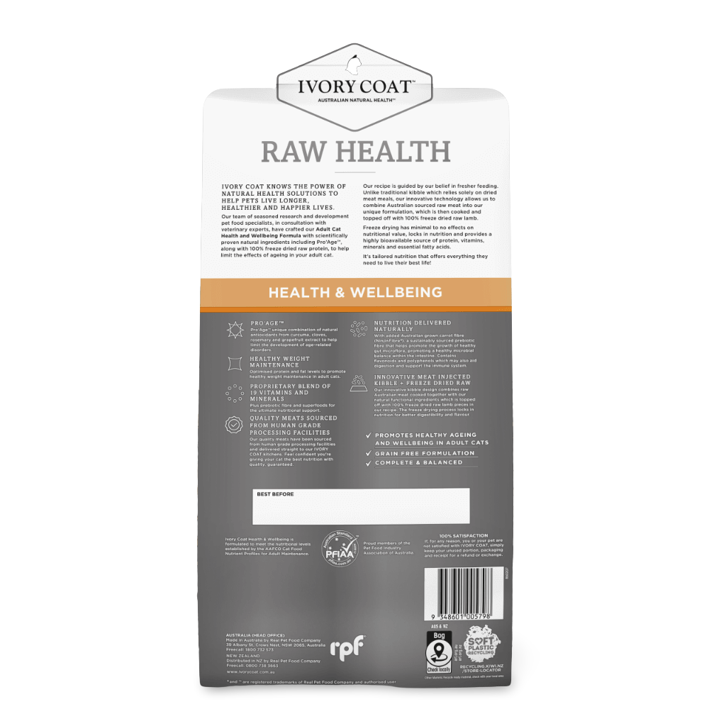 Ivory Coat Raw Health And Vitality Adult Dry Cat Food