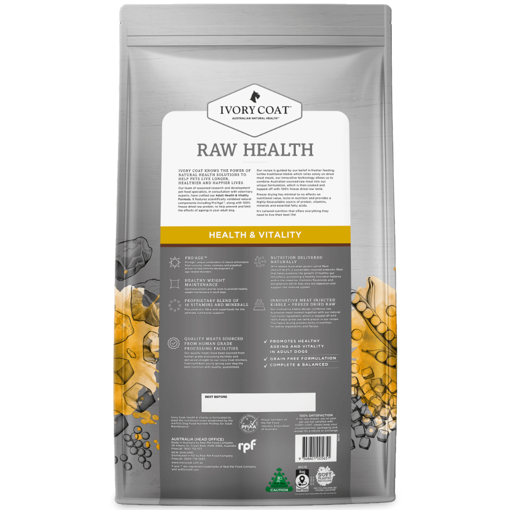 Ivory Coat Raw Health & Vitality Dry Dog Food