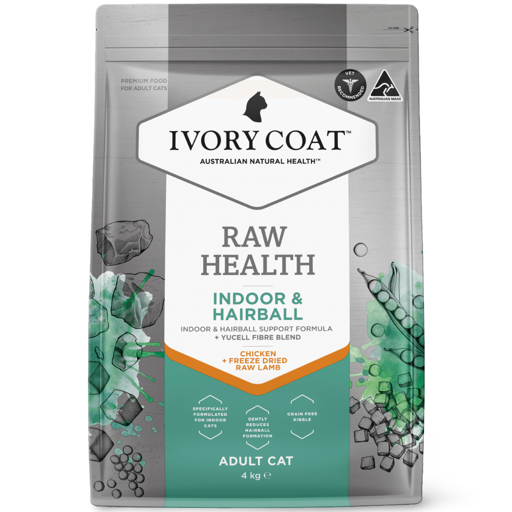 Ivory Coat Raw Health Indoor & Hairball Adult Dry Cat Food