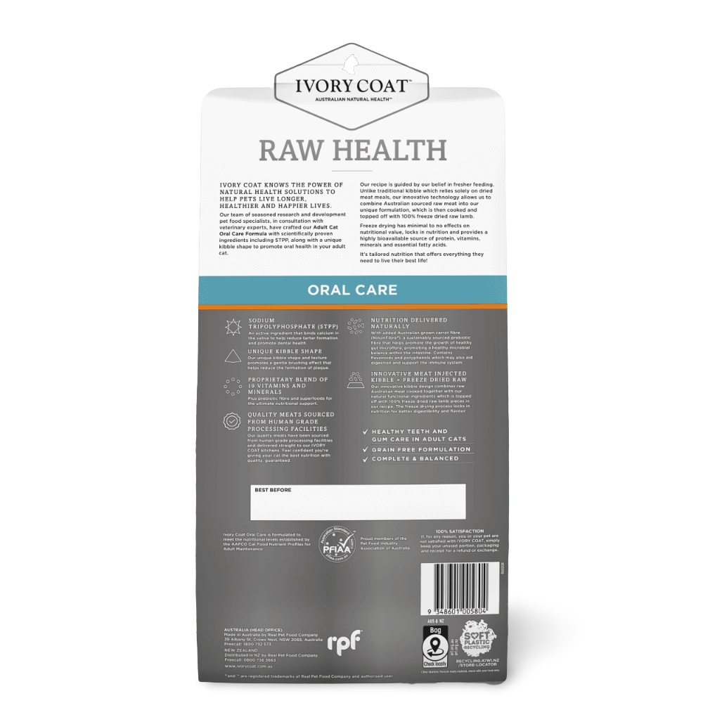 Ivory Coat Raw Health Oral Care Adult Dry Cat Food