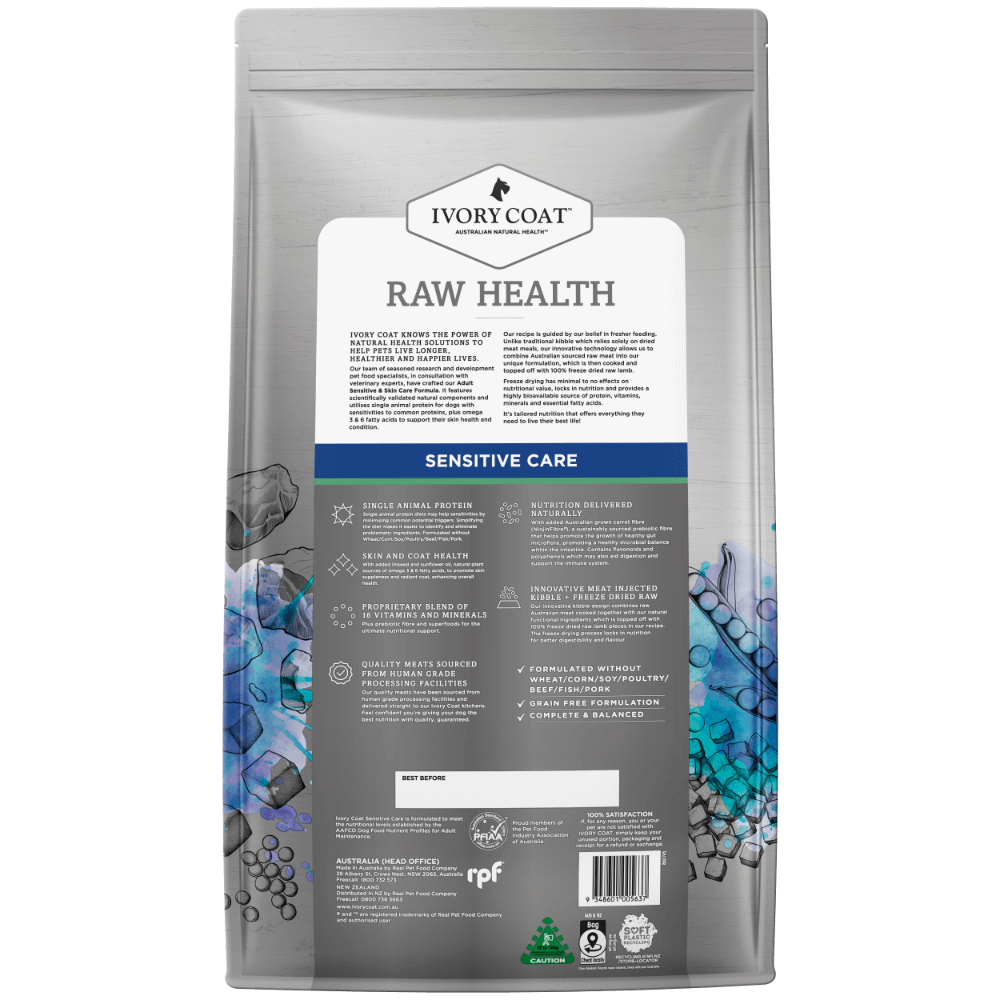 Ivory Coat Raw Health Dog Sensitive Care Dry Dog Food