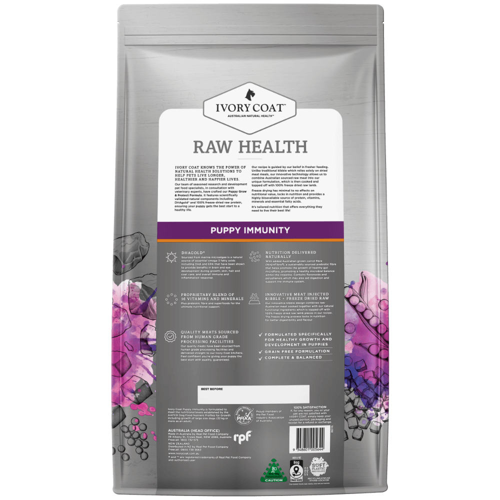 Ivory Coat Raw Health Puppy Immunity Dry Dog Food