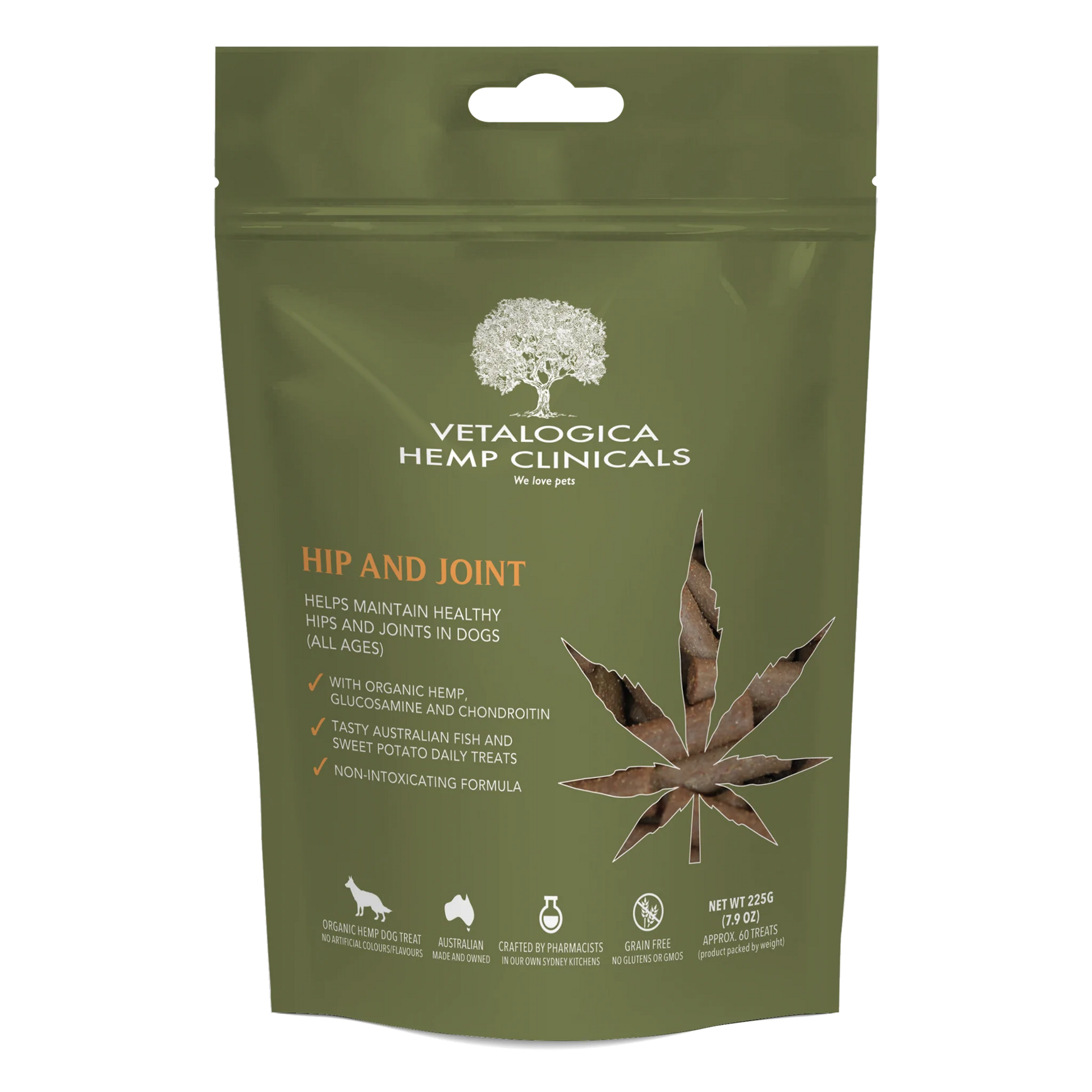 Vetalogica Hemp Clinicals Hip & Joint Treats for Dogs 225g