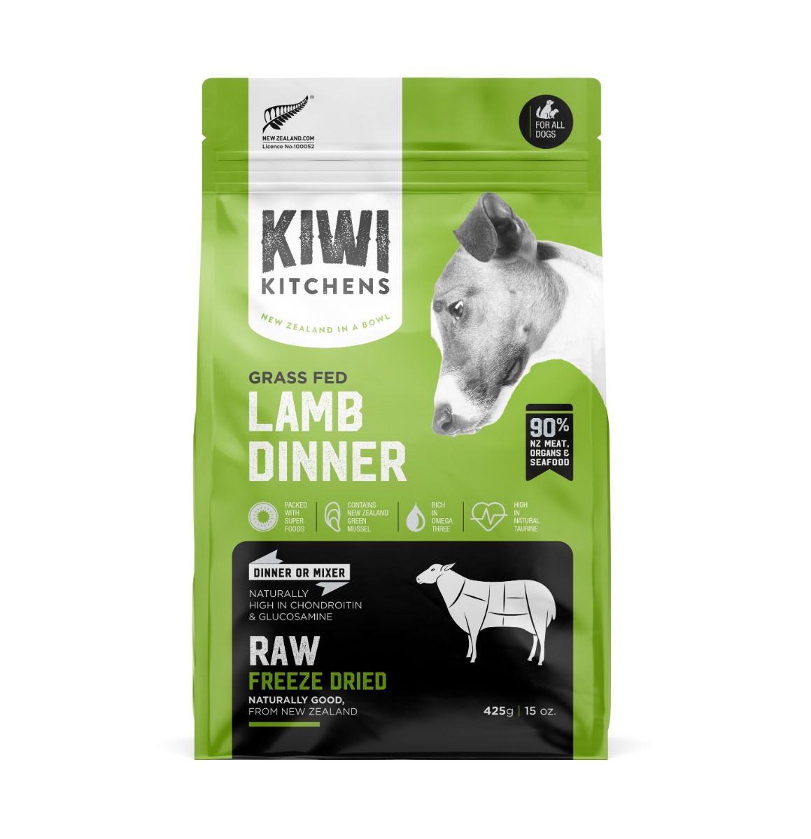 Kiwi Kitchens Freeze Dried Lamb Dinner Dog Food