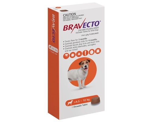 Bravecto Chews Small Dog 4.5kg-10kg (Orange)