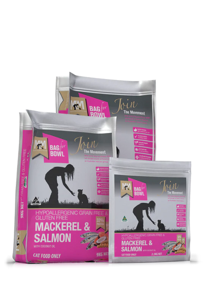 Meals For Meows Mackerel & Salmon Grain & Gluten Free Dry Cat Food 9Kg (Clearance)